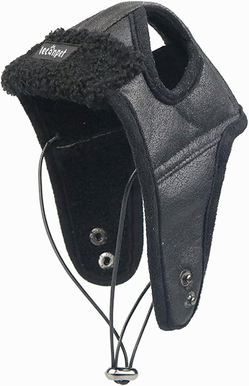 Leson Dog Aviator Hat, Dog Winter Pilot Hat with Ear Flaps for Cold Weather (M, Coffee)