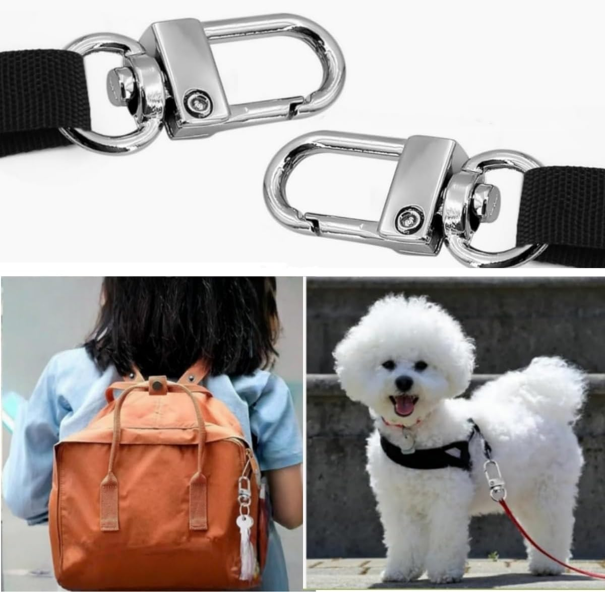 30Pcs Metal Lobster Claw Clasps,360&deg;Swivel Hooks,Key Rings,Crafts, DIY Accessories, Metal Hook Buckle,Car Keys Zipper Pulls Handbag Charms Wallets, Silver image number 5