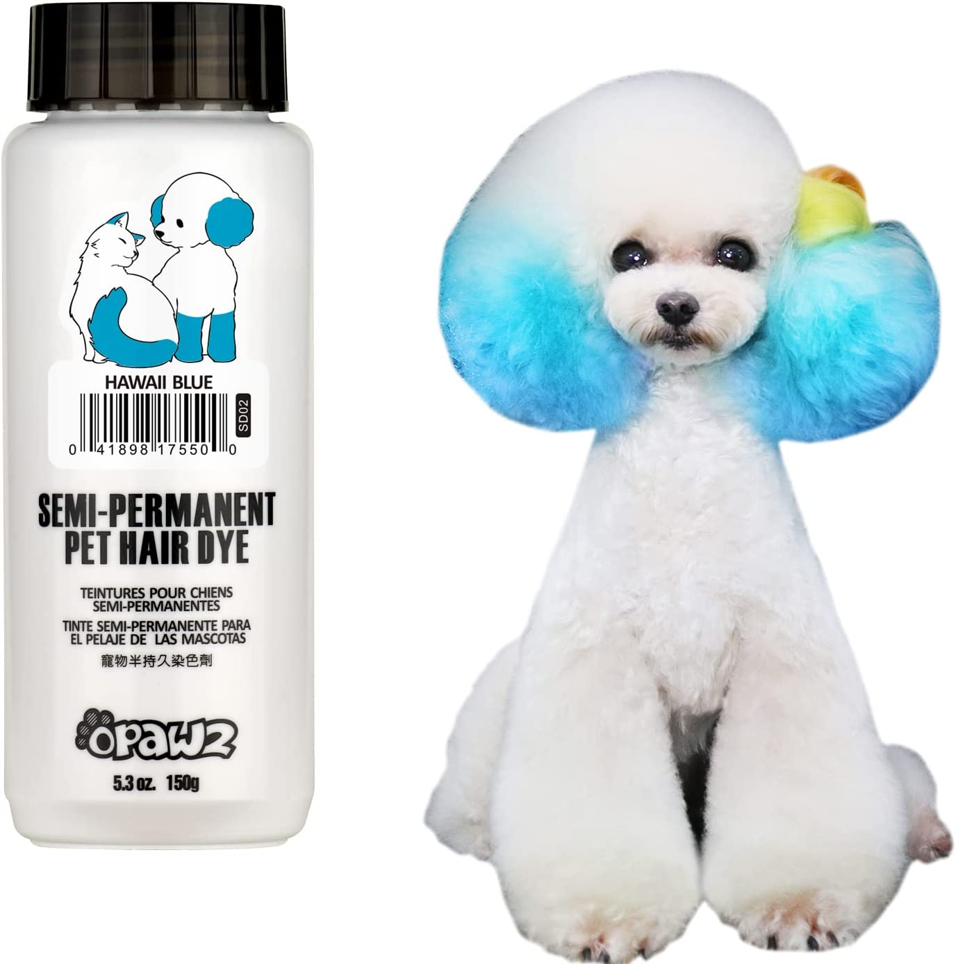 OPAWZ Semi-Permanent Dog Hair Dye, Food-Grade Pigment Dog Dye, Non-Toxic Pet Hair Dye for Dogs, Cats and All Pets Can Be Bathed (Kelly Green)