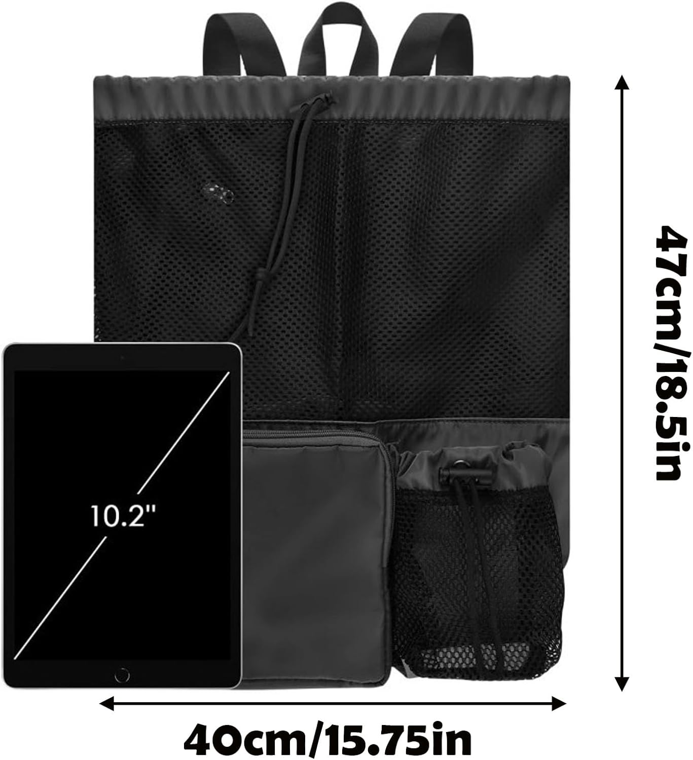 Breathable Mesh Drawstring Backpack with Wet Pocket - Multi Functional Swim Bag for Gym, Yoga, Swimming & Sports | Lightweight & Water-Resistant image number 4