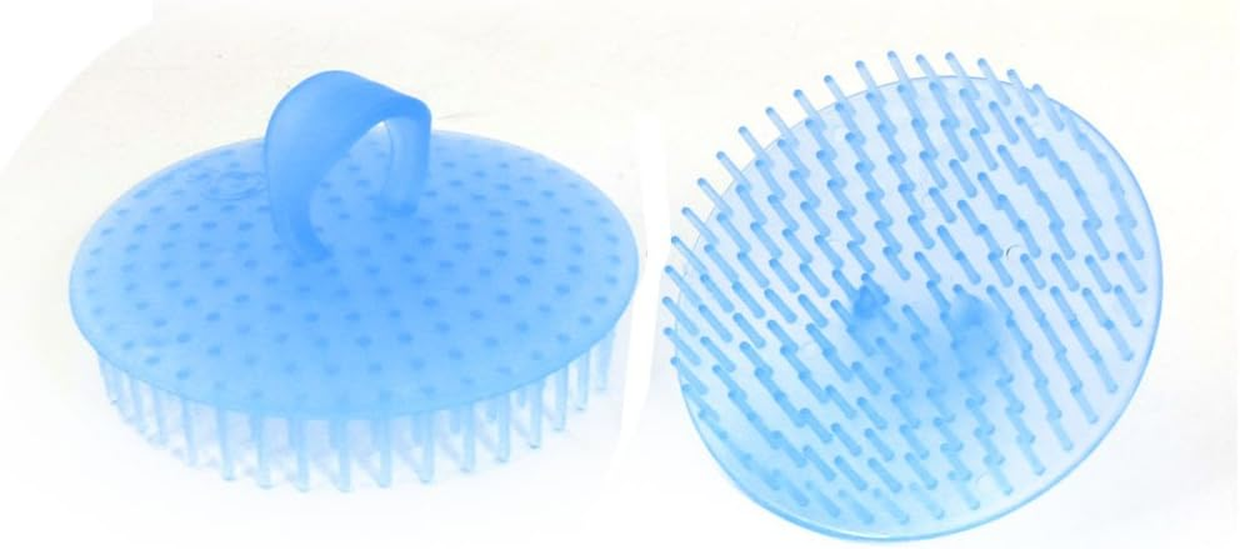Ruilogod 2 Pcs Plastic Hair Scalp Scrub Massaging Shampoo Comb Light Blue
