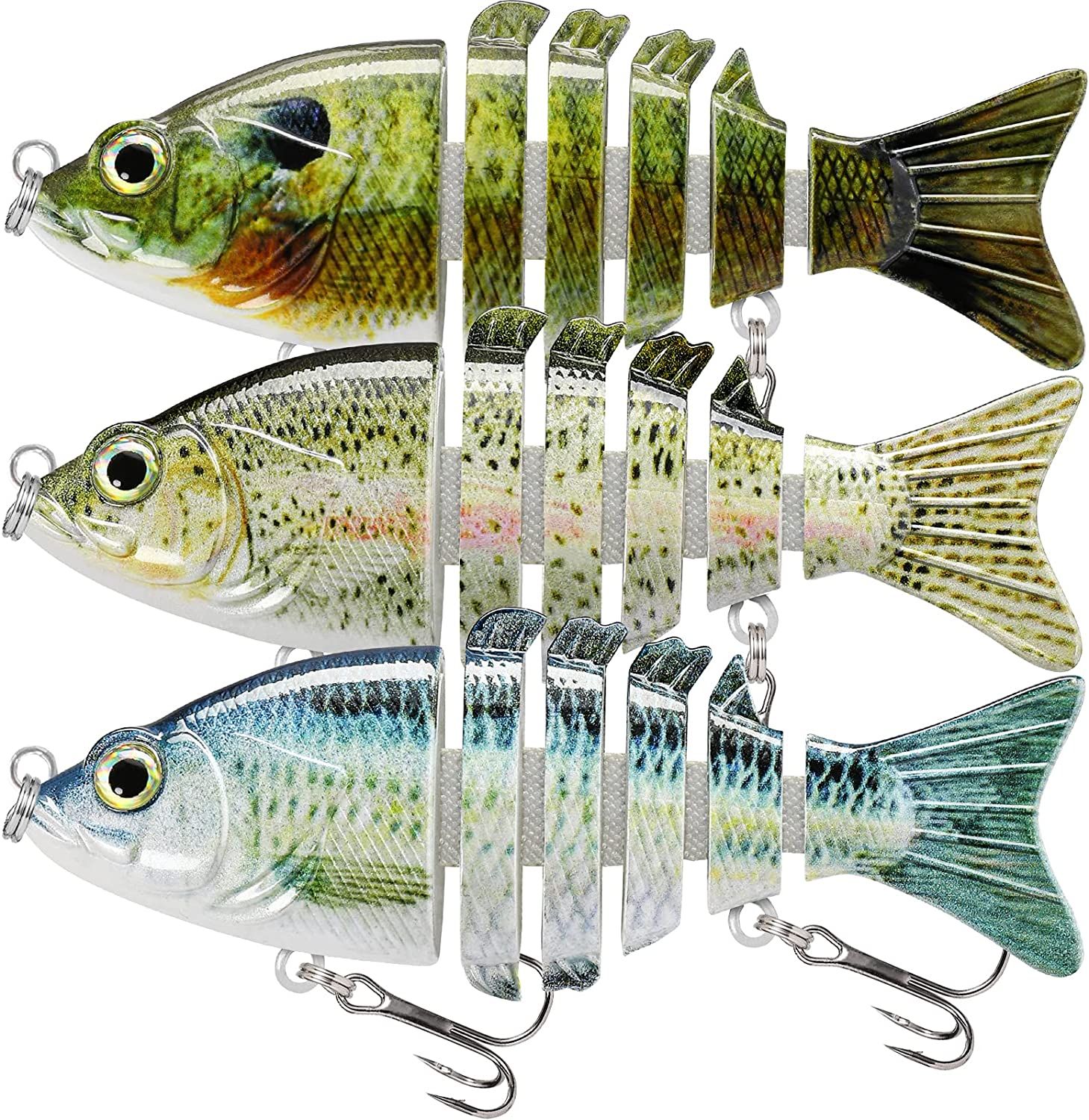 TRUSCEND Fishing Lures for Freshwater and Saltwater, Lifelike Swimbait for Bass Trout Crappie, Slow Sinking Bass Fishing Lure, Amazing Fishing Gifts for Men, Must-Have for Family Fishing Gear - A3-5.5",0.7Oz image number 5