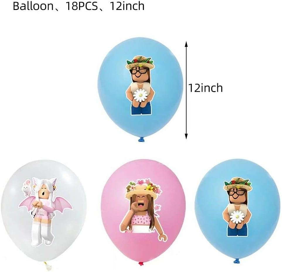 12Pcs Female Pink Roblox Latex Balloons Set Party Decorations Favours UK