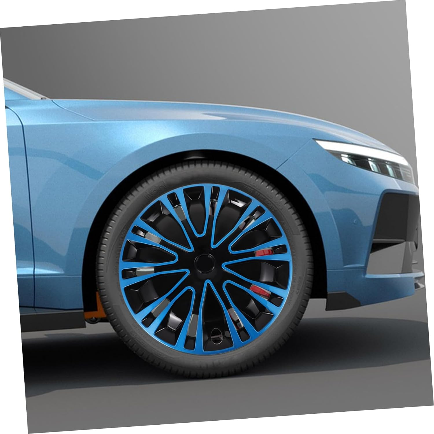 Parliky 15 Inch Blue-Black Automotive Hub Caps Decorative Wheel Hub Covers Universal Car Rim Covers for Vehicle Wheels image number 3