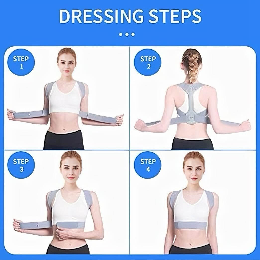 Back Brace Posture Corrector for Women and Men, Shoulder Straightener, Adjustable Full Back Support, Upper and Lower Back Pain Relief - Scoliosis, Hunchback, Hump, Thoracic, Spine Corrector (M) image number 2