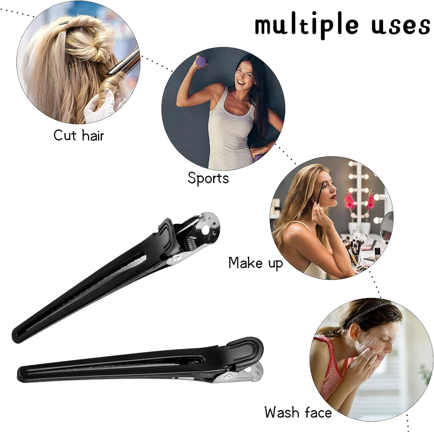 12 Pcs Sectioning Hair Clips 10.3Cm/4.05Inch for Hair Stying Sectioning Alligator Curl Hair Clips Metal Duckbill Hair Clips Crocodile Hair Styling Clips No Bend Hair Pin for Women Girls Hair Salon image number 4