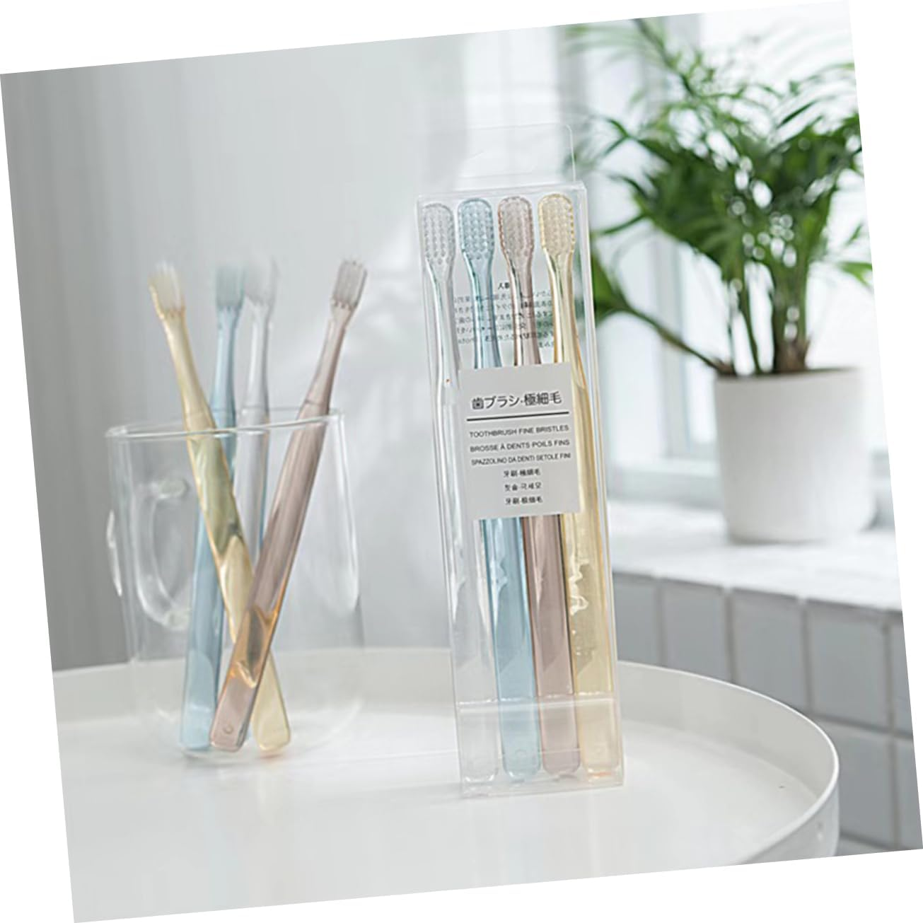 SEWOART 8Pcs Soft Bristle Toothbrushes Small Head Crystal Design 2 Boxes Assorted Colors Suitable for Travel and Home Use Adult Oral Care image number 3