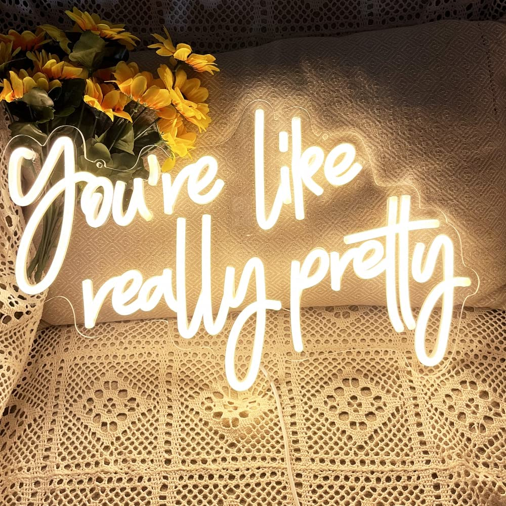 Hello Gorgeous Neon Sign Hello Beautiful Pink LED Neon Lights for Home Wedding Birthday Backdrop Bacelorette Party Wth Dimmable Switch(5V,16.5X10.6Inches) - Pink image number 4