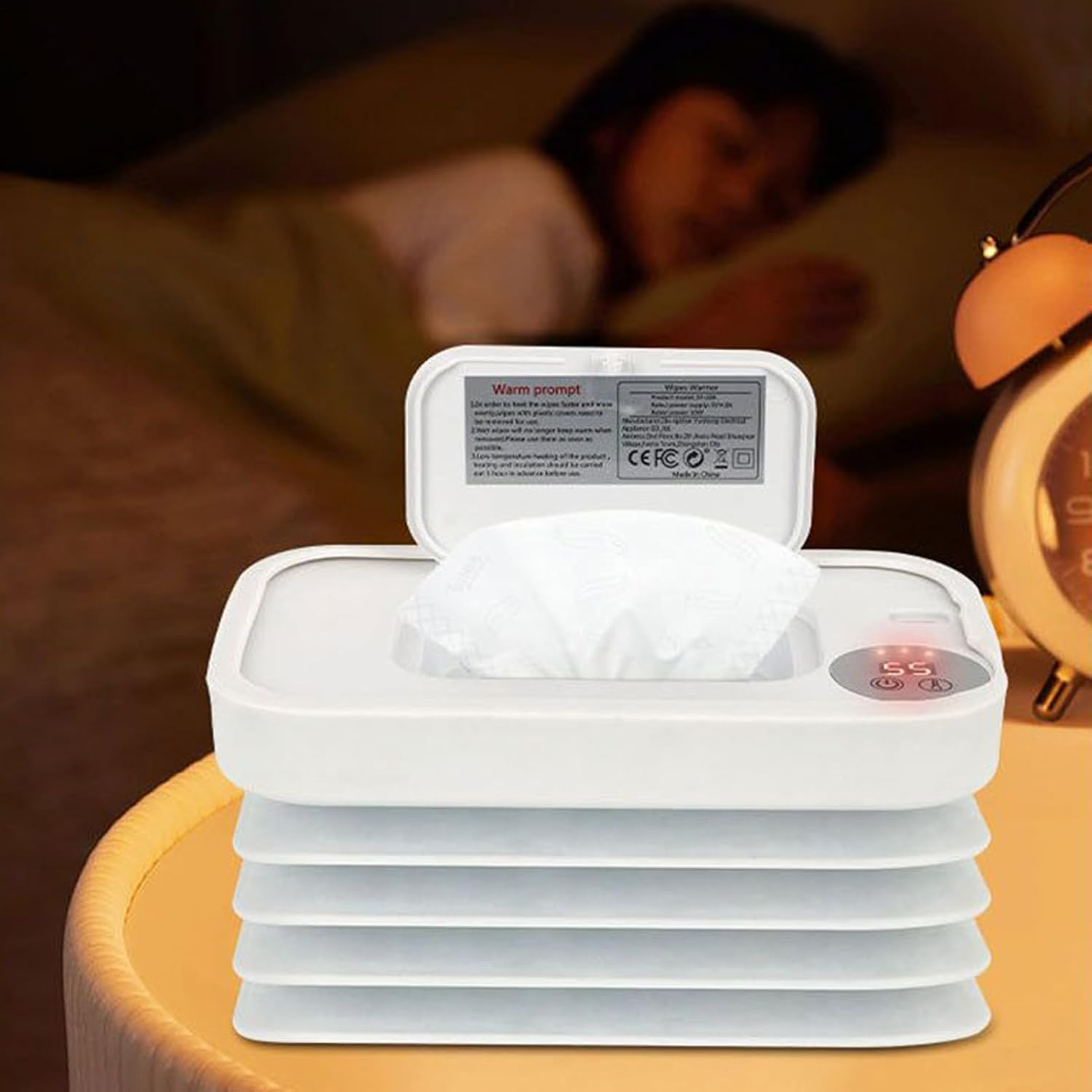 Baby Wipe Warmer - Foldable Wipe Warmer Dispenser for Home,Usb Charging Baby Product for Business Trips Camping Car Traveling image number 3