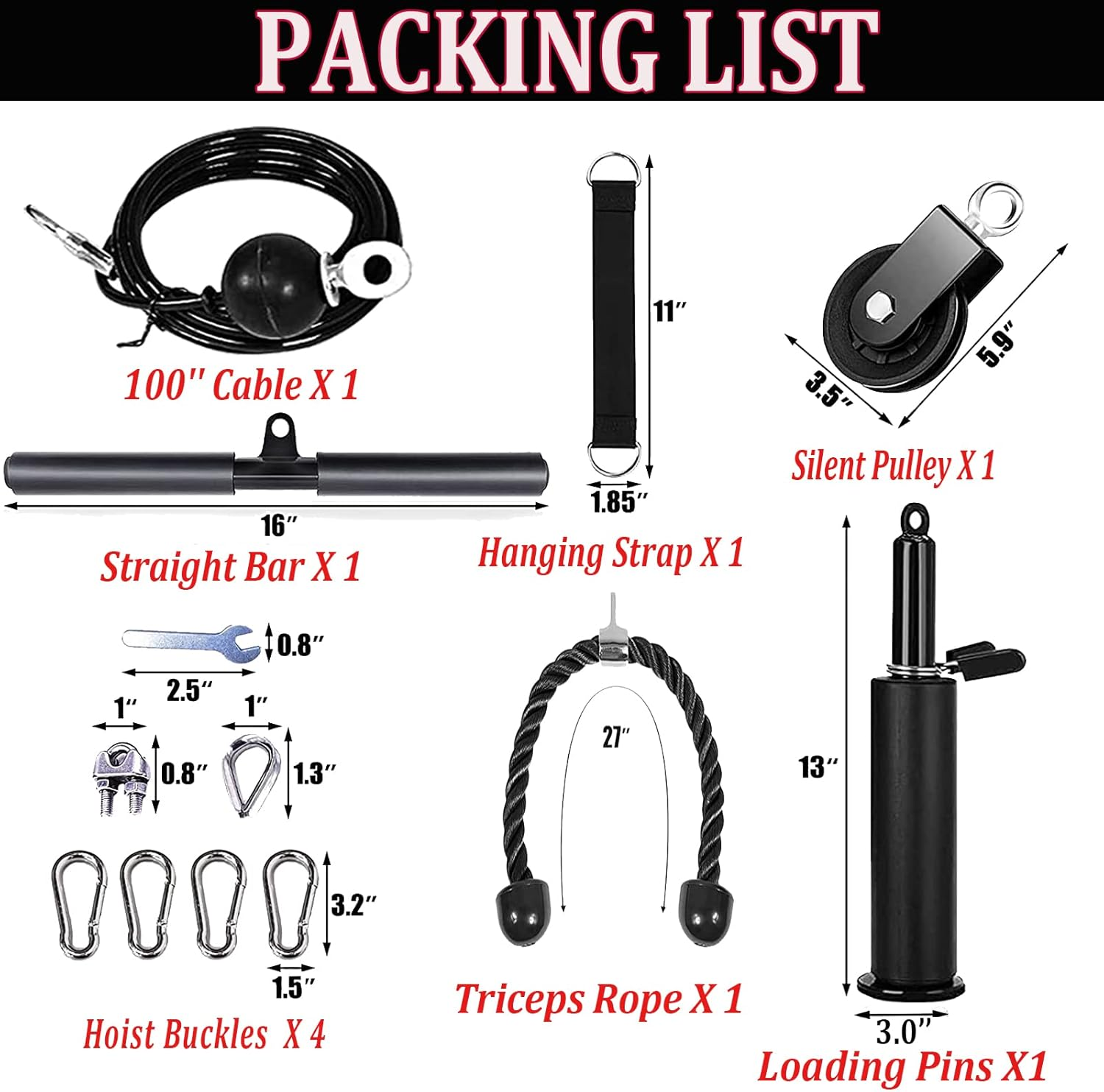 Forearm Wrist Trainer Rope Cable Accessories LAT Pulley System Arm Strength Training for LAT Pulldowns image number 3