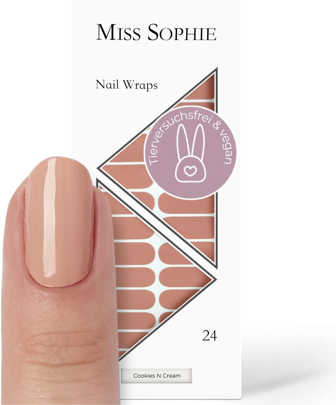 Miss Sophie First Kiss Nail Wraps 24 Ultra Thin Self-Adhesive Long-Lasting Pink Nail Foils