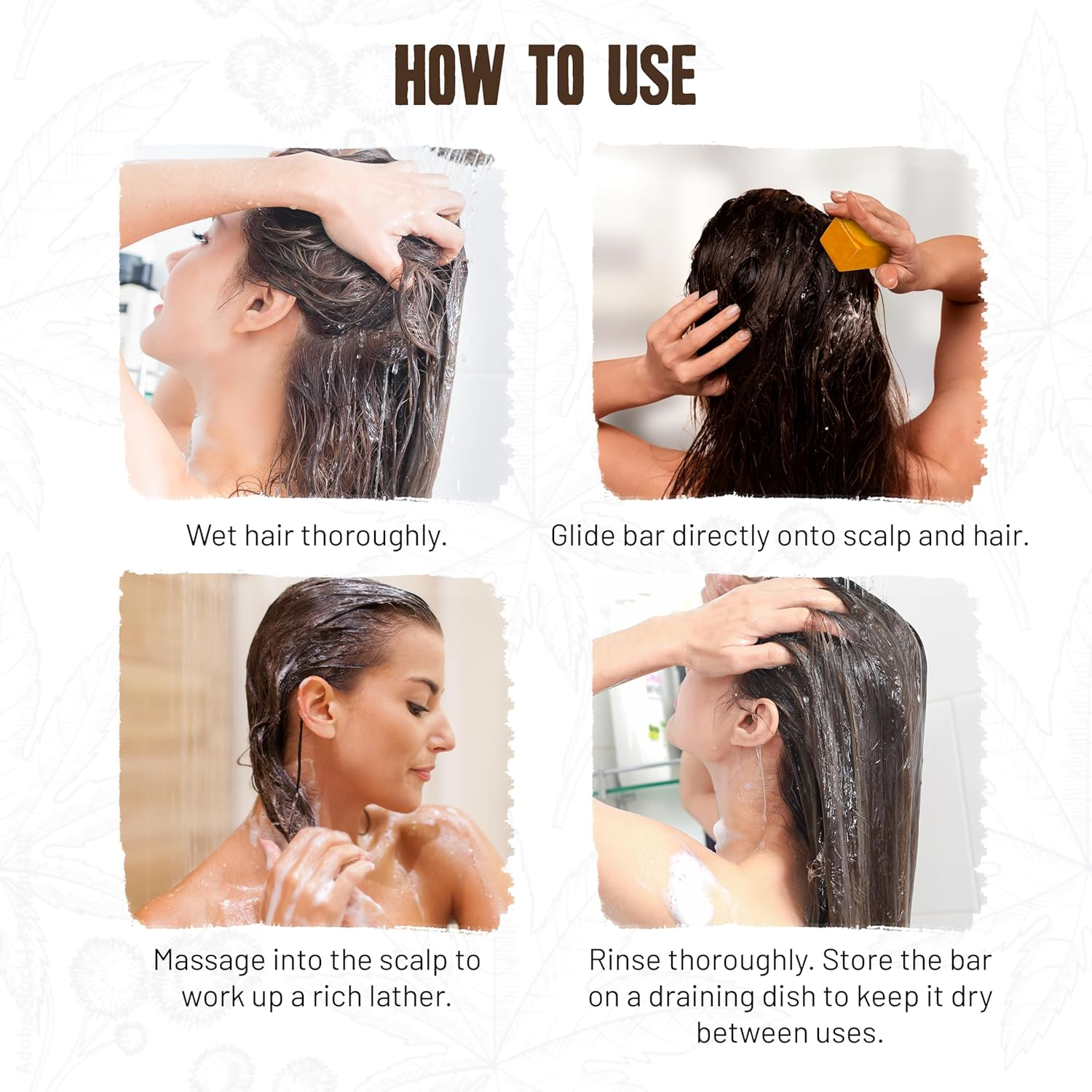 Herbishh Castor Oil Shampoo Bar &ndash; Nourishing Solid Shampoo Bar for Hair Growth & Thinning Hair &ndash; Castor Oil Soap for Healthy,Moisturized Scalp &ndash; Natural & Organic Soap for Women & Men,3.53 Oz image number 4