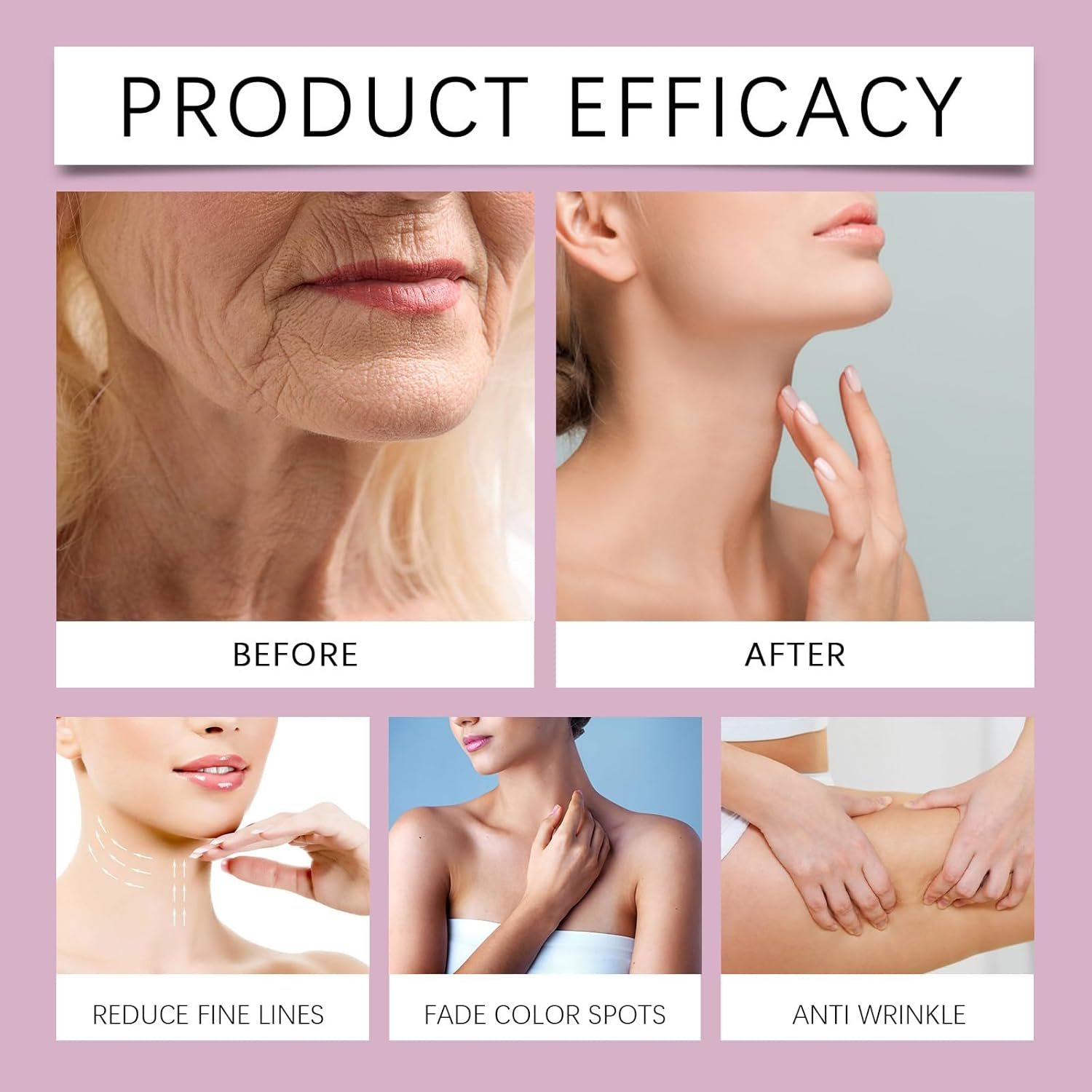 Collagen Cream for Crepey Skin - anti Wrinkle & Firming Face Cream with Hyaluronic Acid - Skin Tightening Treatment for Body, Neck, Hands, Arms - Hydrating Moisturizer for Women & Men (2) image number 5