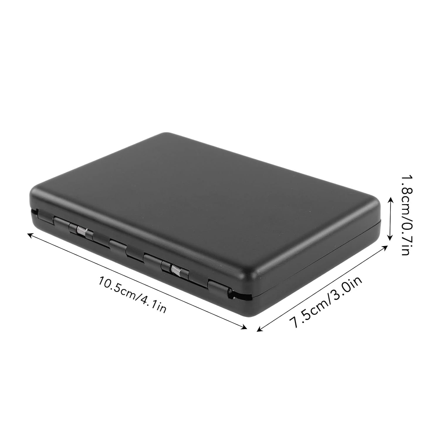 Metal Cigarette Case, Aluminium Alloy Cigarette Box Double Sided Spring Clip Open Pocket Holder for Cigarettes Credit Card Holder Protective Security Wallet for Men Women Gift (Black)