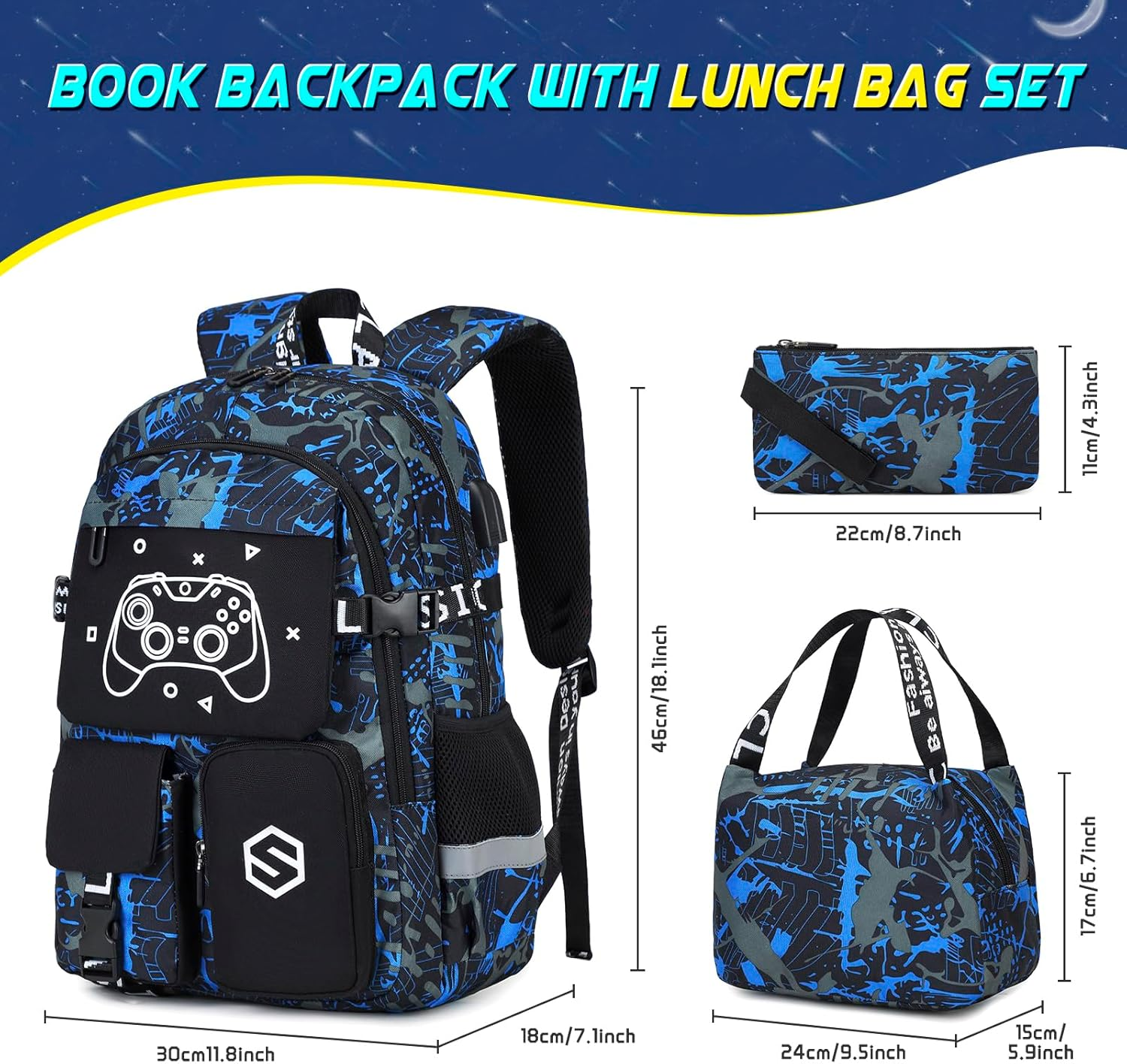 Scothen Cool Luminous School Backpacks for Boys image number 3