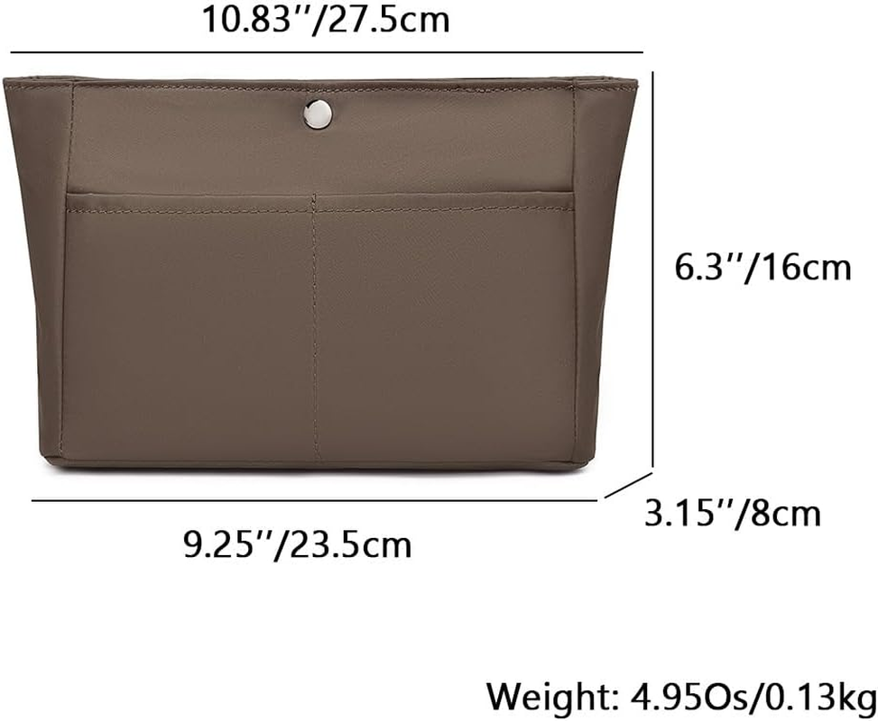YONEBN Waterproof Storage Bag Lightweight Large Capacity Nylon Bag Inner Bag Handbag Organizer, Nylon/Brown, Simple - Nylon/Army Green image number 4