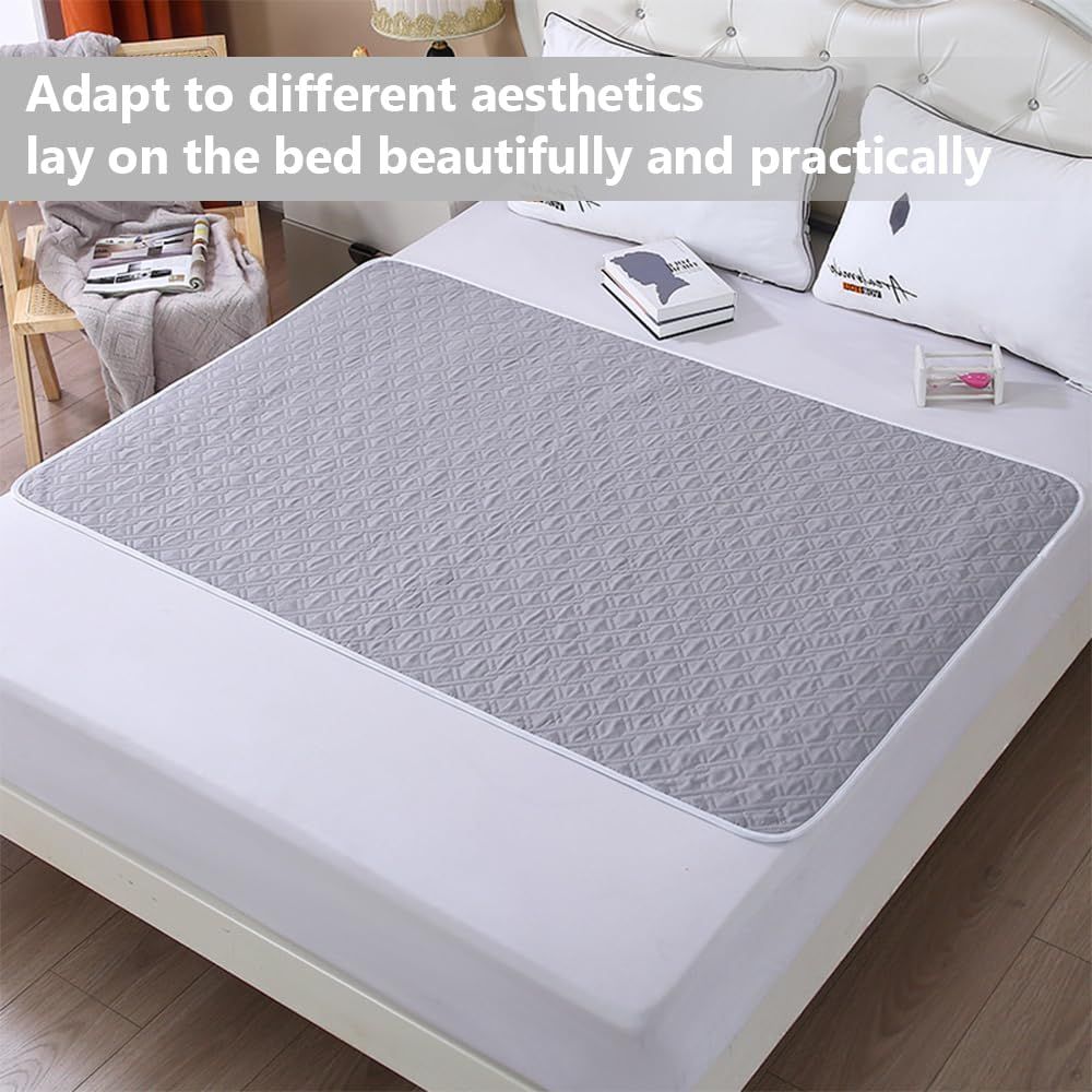 Leak Proof Mattess Protector Pad/Absorbent Bed Pad,Washable Mattress for Incontinence for Senior Children 150 X 200Cm Light Grey image number 1