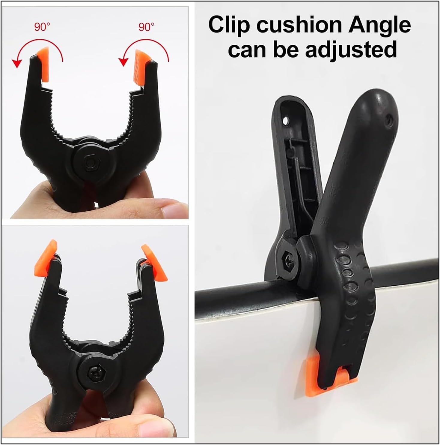 10 Pcs Spring Clamps, 4 Inch Heavy Duty Nylon Clips, Woodworking Tension Clamps, Plastic Grip for DIY Projects, Crafts, Photo Studios, Background(B) image number 2