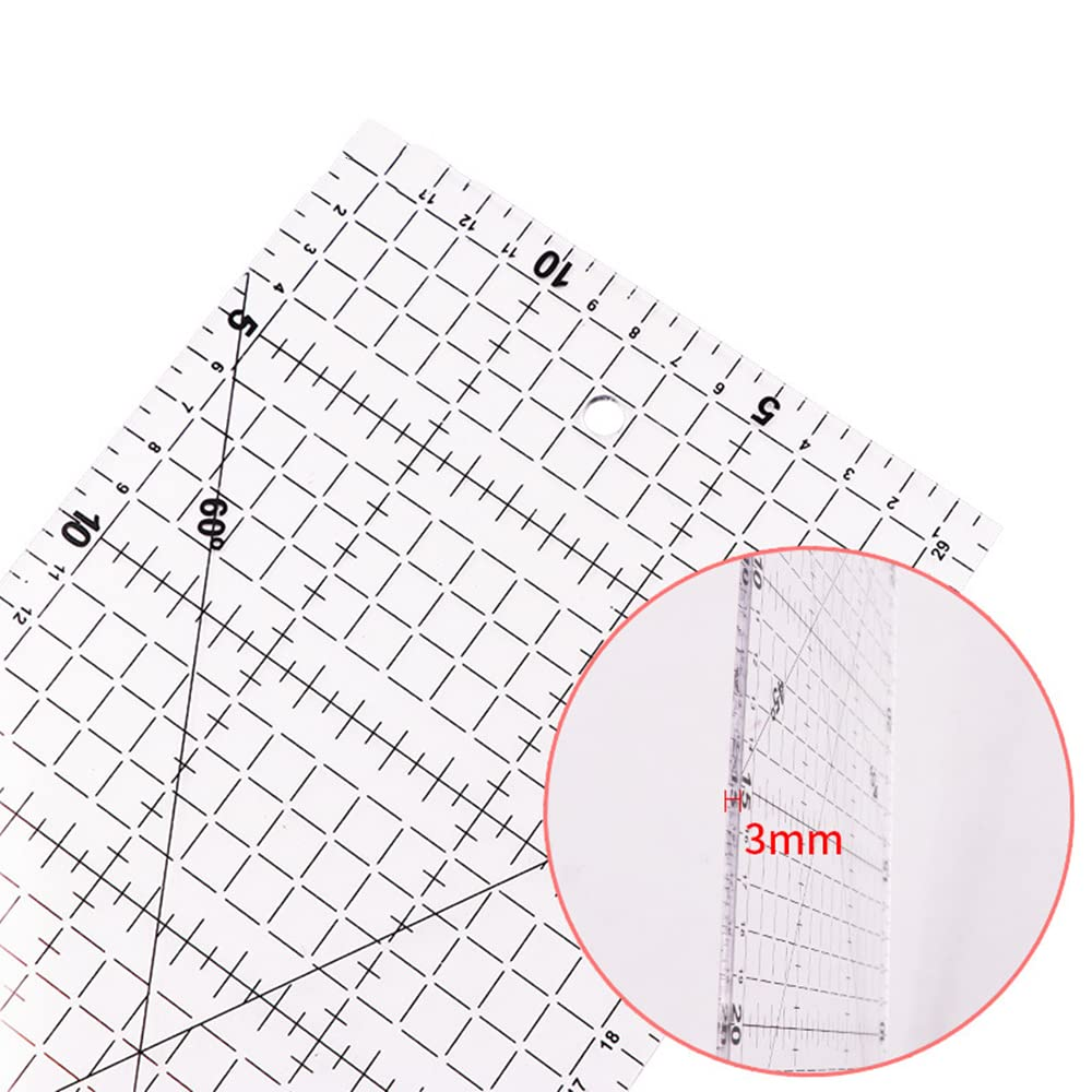 WVRLY Quilting Ruler Acrylic Ruler Anti-Slip Sewing Ruler Patchwork Ruler Metric Ruler Laser Cut Ruler for Quilting Supplies Patchwork Square Quilting Accessories, DB22072205 image number 2