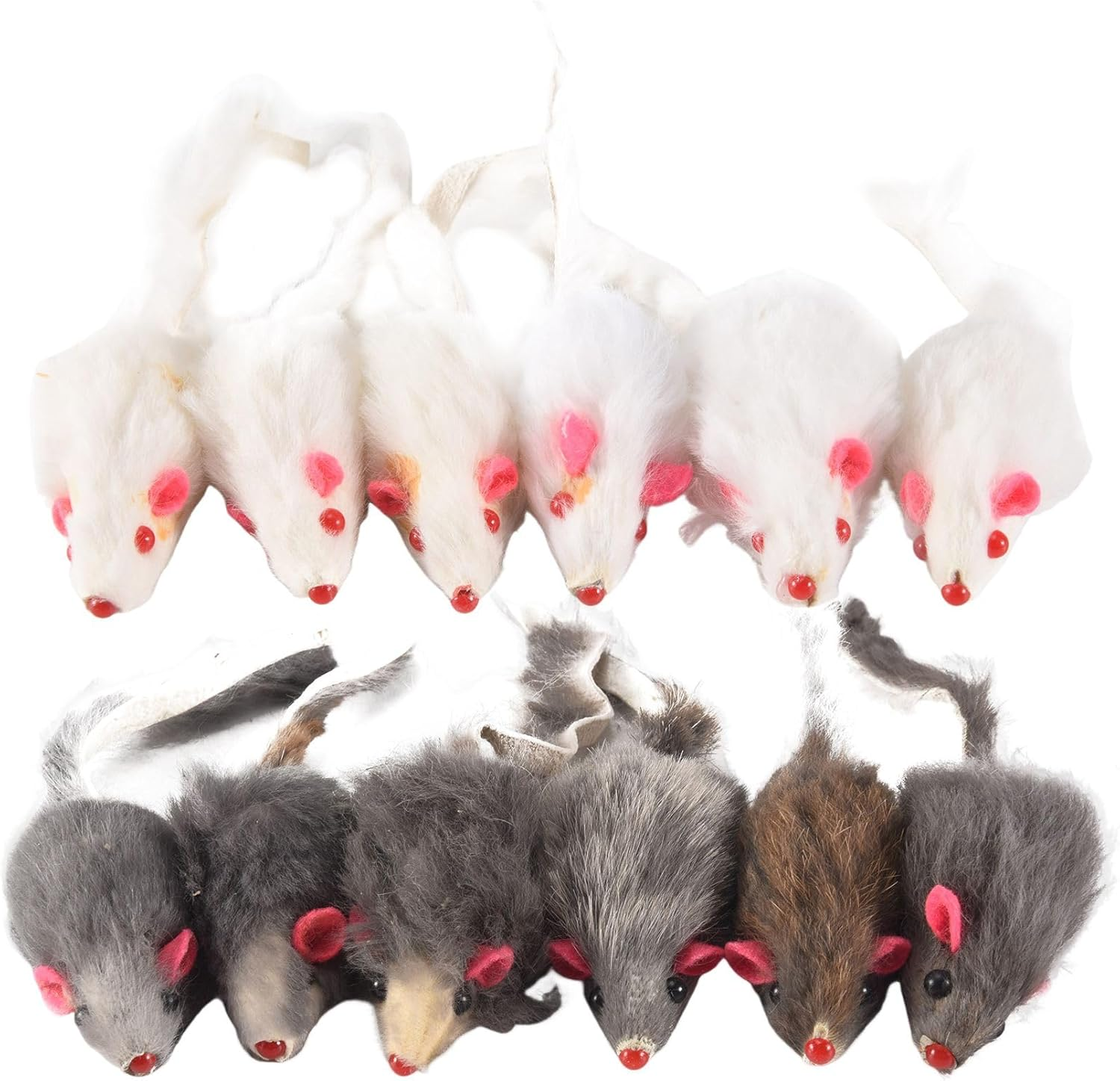 Bjworeye Real Fur Mice Cat Toys Pet Toy Children'S Toys 12-Pack image number 3