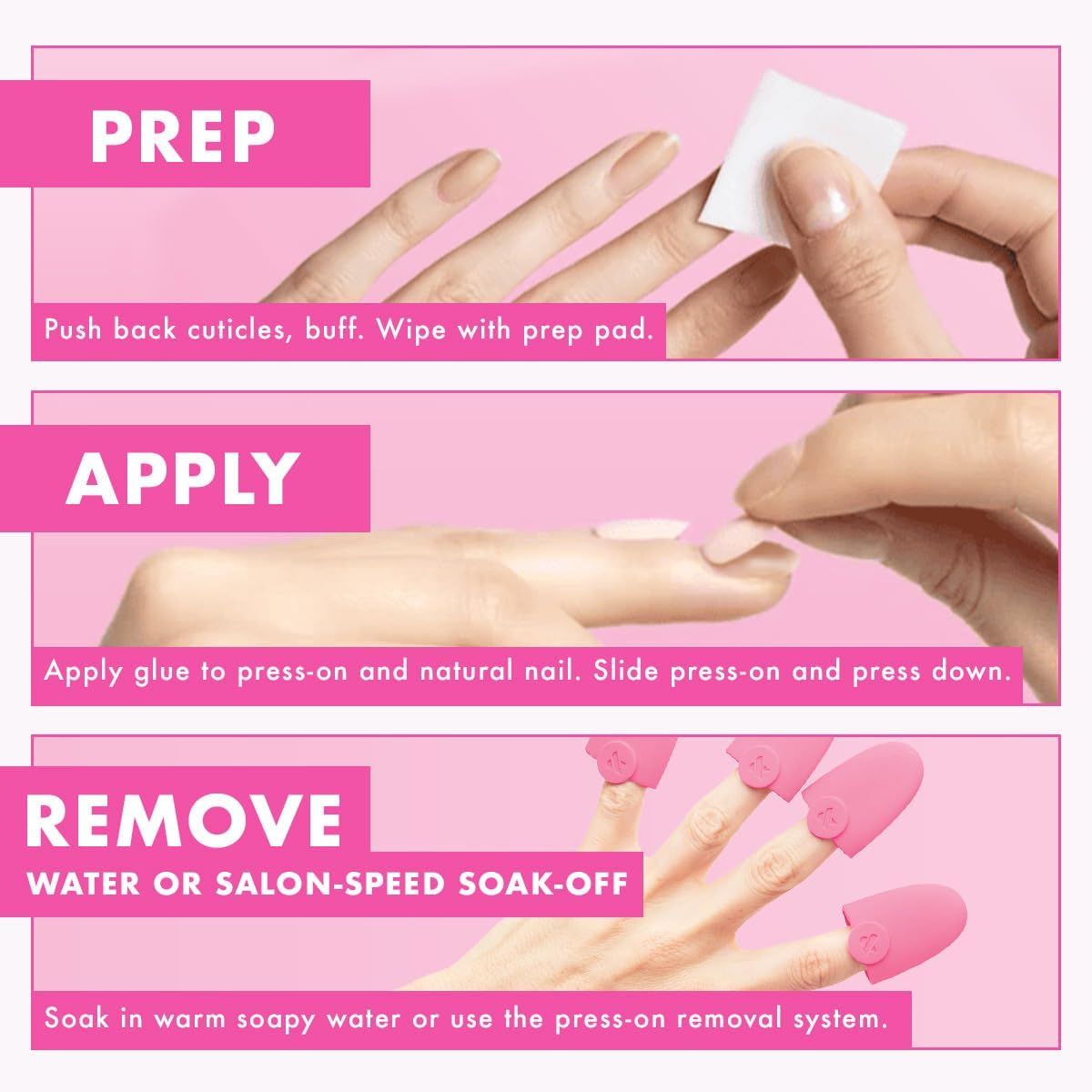 Olive & June Instant Mani Press Nails, 42 Nails Pressing Glue (Bp, Medium) image number 5