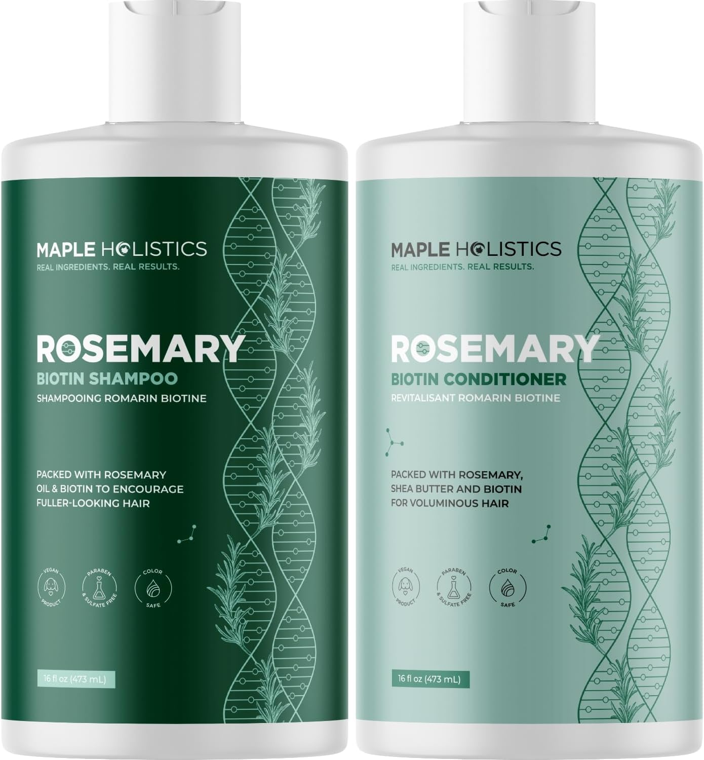 Biotin Rosemary Shampoo and Conditioner Set - Vegan Sulfate Free Biotin Shampoo and Conditioner Set Hair Growth Complex with Volumizing Rosemary Essential Oil for Fine Weak & Dull Hair image number 4
