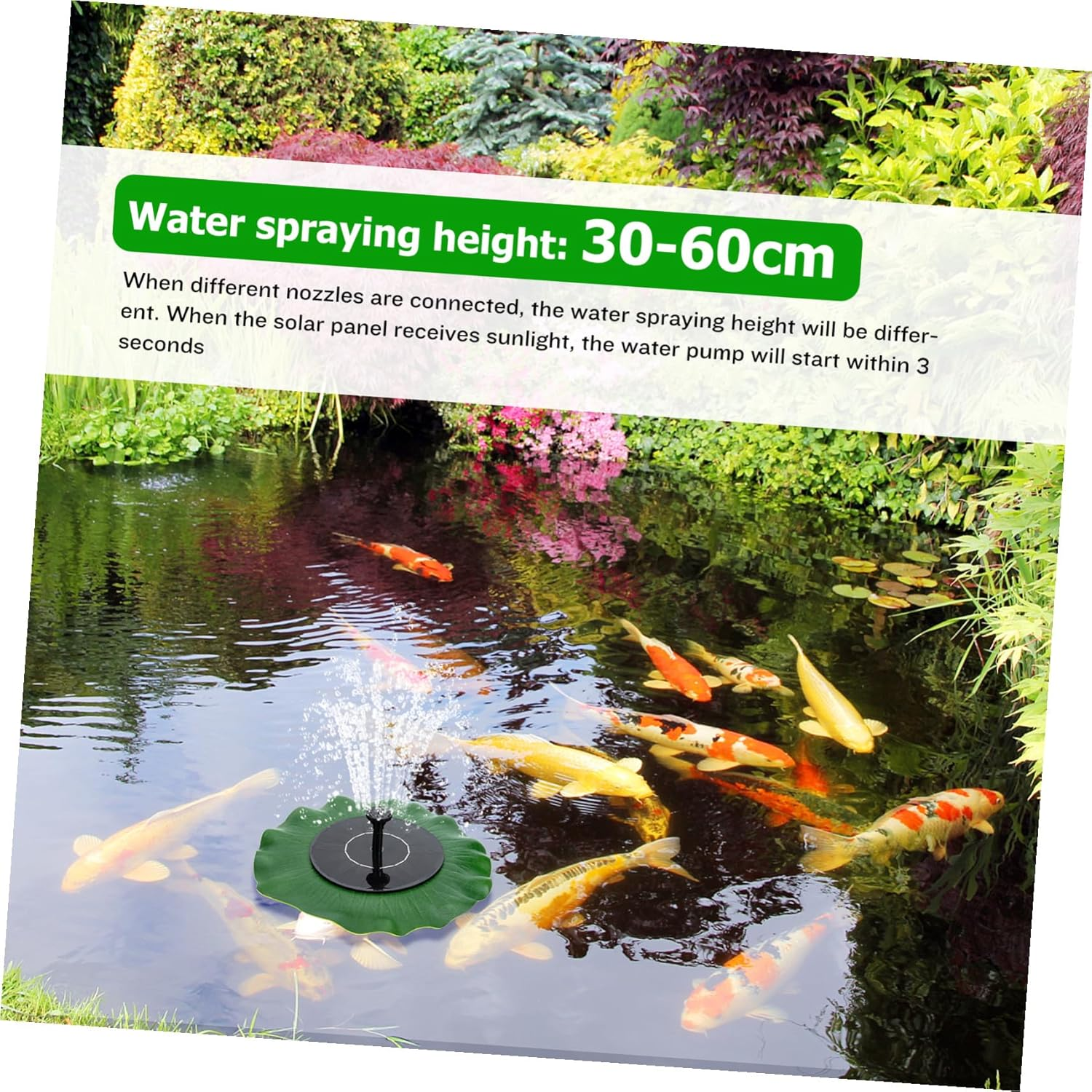 SEWACC Creative Solar Water Fountain Solar Pump Outdoor Garden Courtyard Landscape Decoration Floating Miniature Water Feature Easy Installation Backyard Pools Fish Ponds image number 1