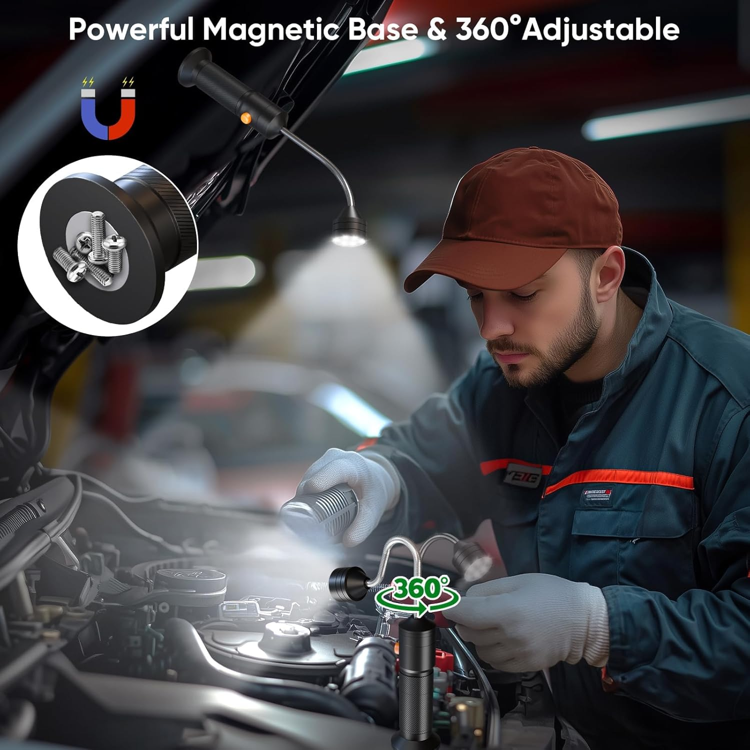 Barbecue Grill Light, Magnetic Base 360&deg; Rotate, Super-Bright, Grilling Gifts for Men, Gifts for Birthday Anniversary, Weather Resistant, Powerful LED BBQ Light 2 Pack image number 2