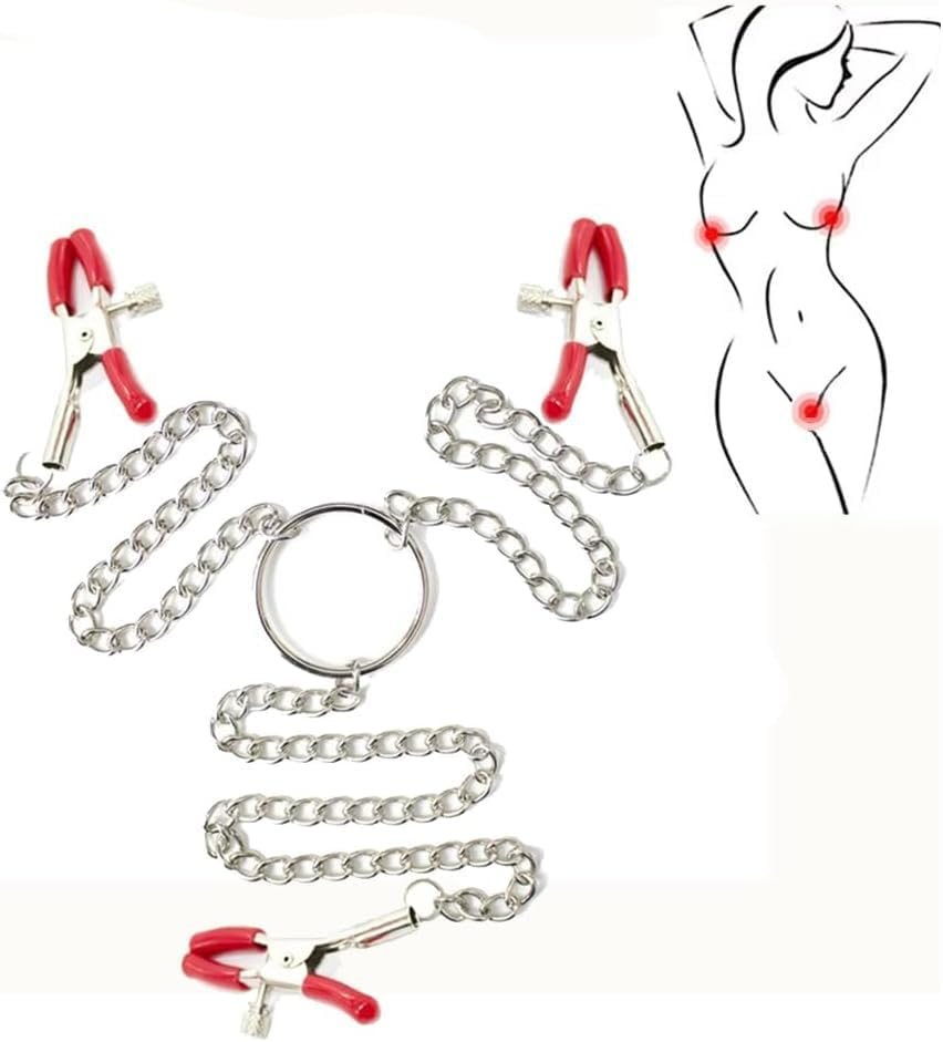 Adjustable Nipple Clamps, Entertainment Clip for Women Non-Piercing Nipplerings Clip, Nipple Clips & Clitoris Clamp BDSM Adult Sex Toys & Games for Couples Gifts