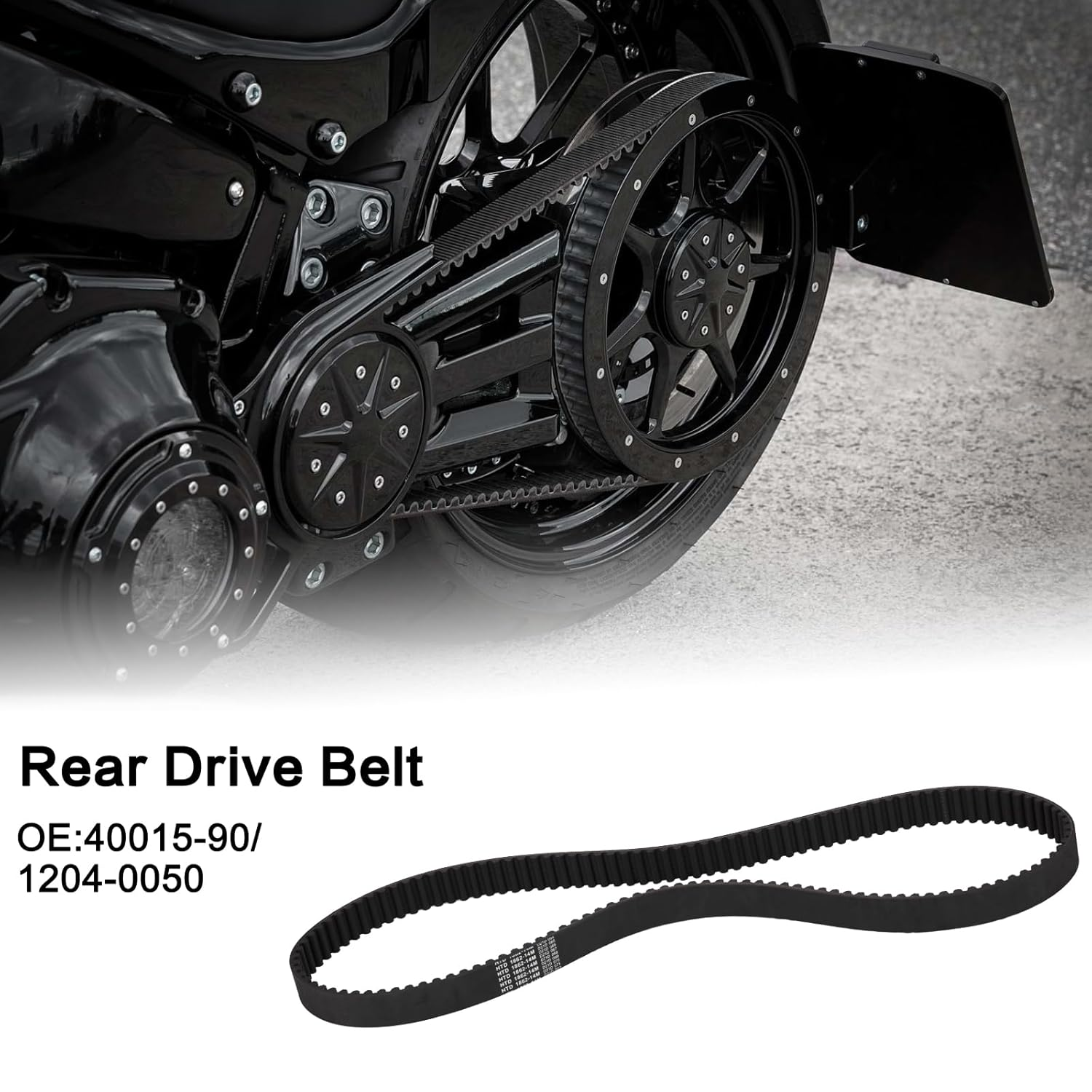 VG MOTO 133T 1-1/2" Rear Drive Belt Replacement for Harley Davidson Dyna FXD FXDL FXDS FXDWG Super Glide Low Rider Convertible Wide Glide 1991-1999 Replace 1204-0050 40015-90 image number 6