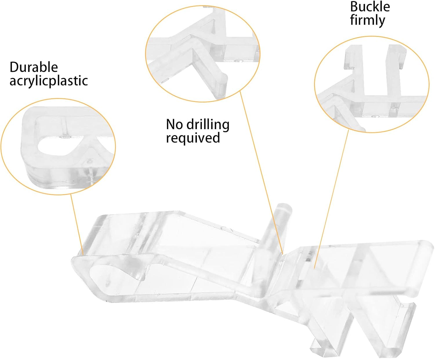 Emsea 20PCS 1.83 Inch Hidden Valance Clips Window Blinds Retainer Holder Clips Clear PVC Clips for Horizontal Blind Valance Home Decor image number 6