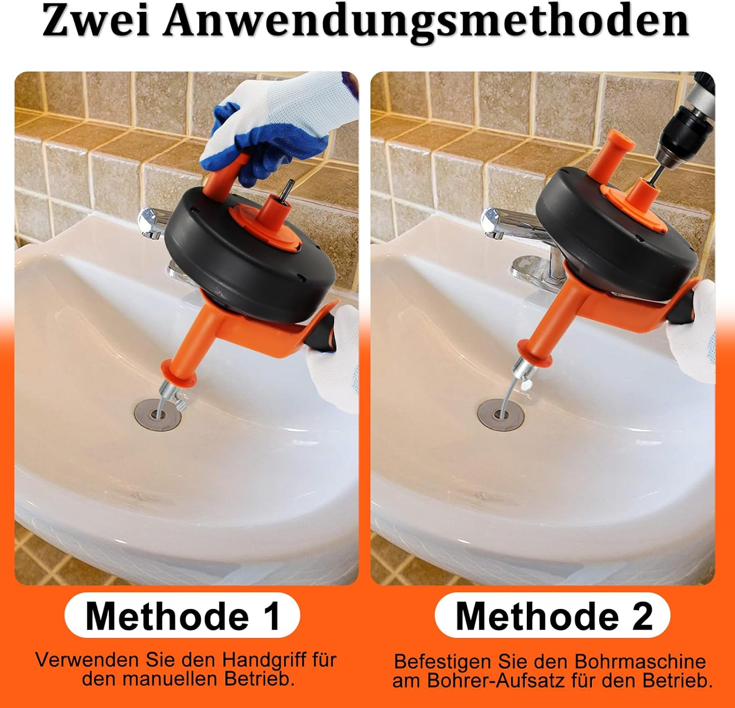 Pipe Cleaning Spiral 13 M, Drain Cleaner Spiral for Pipe Cleaning, Reusable Drain Spiral Pipe Spiral with Waterproof Gloves, Can Be Connected to an Electric Drill image number 6