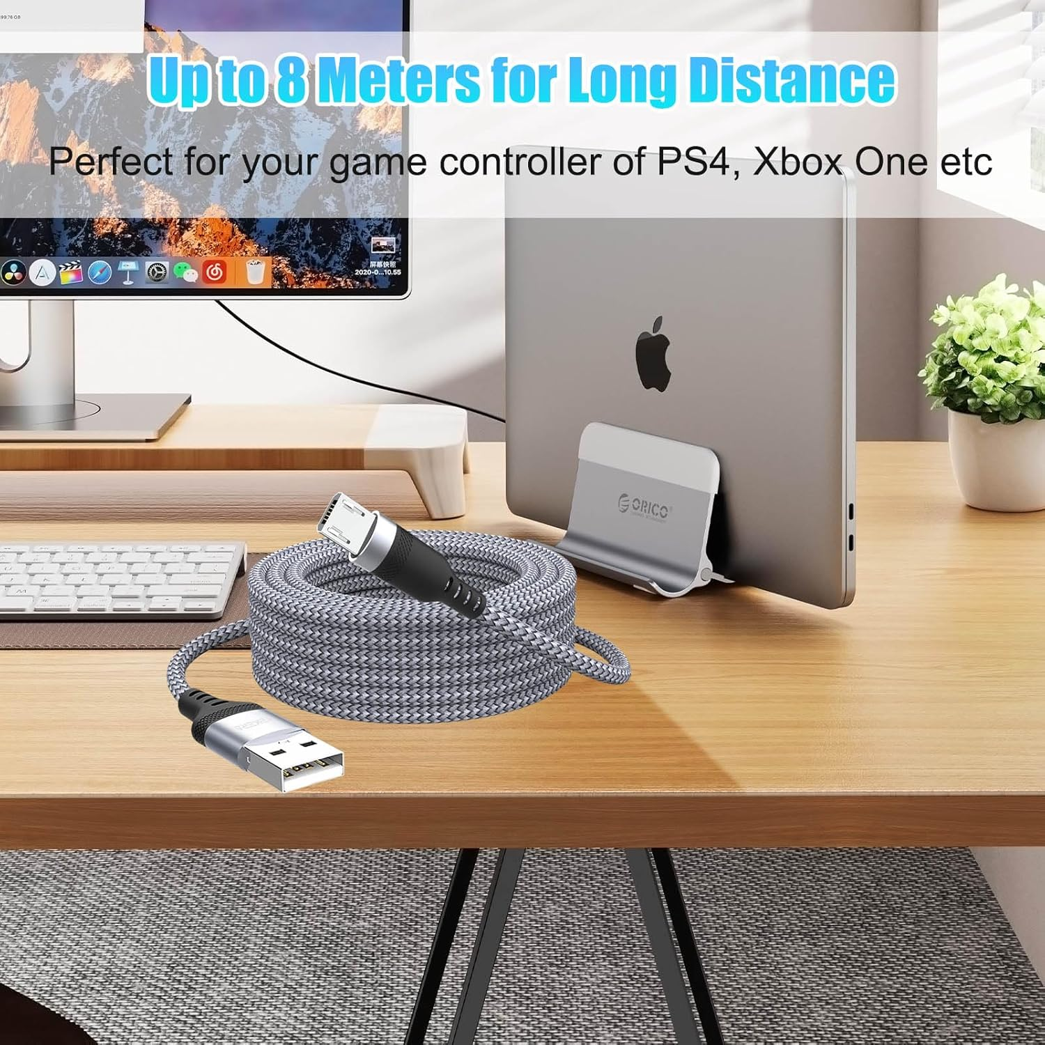 TEKERA Micro USB Cable 1M, Fast Data Transfer & Charging, Braided Micro USB Charger Cord for Android Phones, PS4 Controller, Kindle, Raspberry Pi 3, and More (3.3FT/1M) image number 2