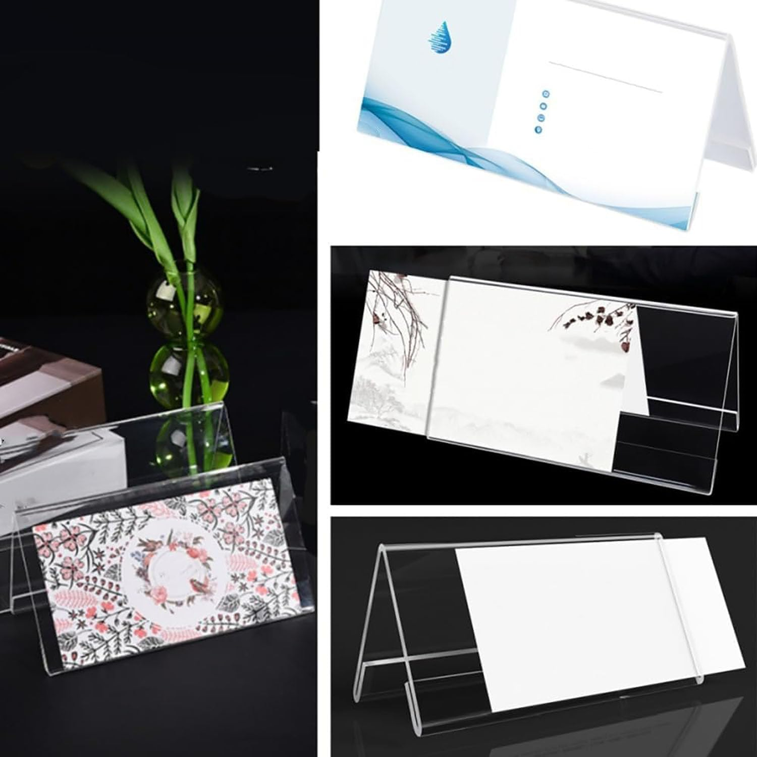 10 PCS Acrylic Sign Display Holder, Acrylic Transparent Nameplate Display Stand, Acrylic Brand Price Tag Diagonal Back Display Label Rack for Stores, Restaurants, Offices, Schools Display (20 X 8 Cm) image number 5