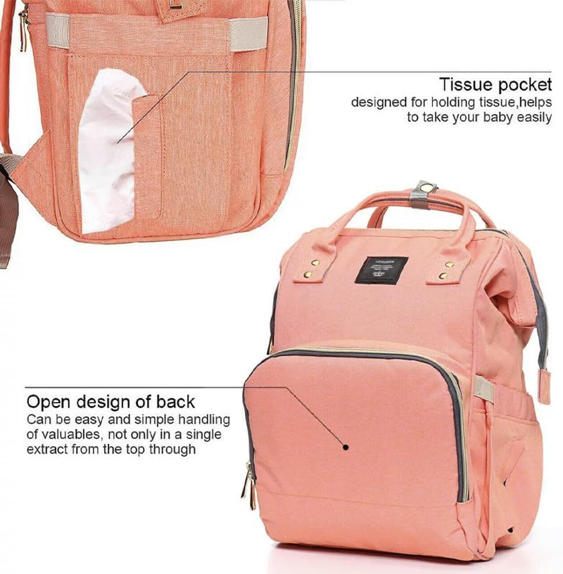 AIMALL Premium Luxury Multifunctional Baby Diaper Nappy Backpack Maternity Mummy Changing Bag with Insulated Pockets for Mums On-The-Go - Black-Grey image number 3