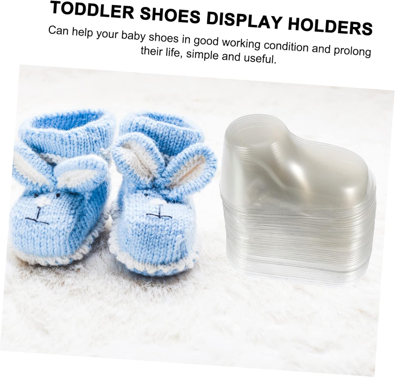 Happyyami 40Pcs Shoe Stretch Boy Girl Shoes Display Stands Plastic Feet Socks Display Holders for Slippers and for Wardrobe Made of PVC Material image number 2