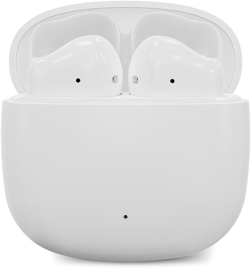 Contact Twins Nano Wireless Headphones with TWS Technology (True Wireless Stereo), Lightweight and Minimalist Headphones with up to 19 Hours Battery Life, White