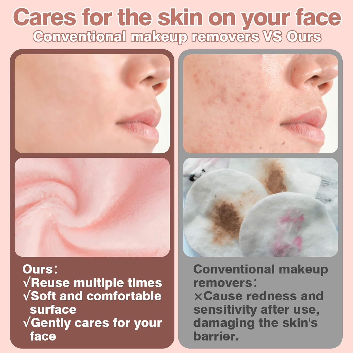 Sukh 8PCS Makeup Remover Cloth - Reusable Microfiber Face Wash Cloth for All Skin Types image number 5