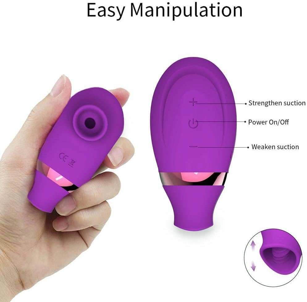 Sucking Toy Rechargeable Female Adult Toys - Female Sexual Pleasure Device Purple Powerful Tongue Sucking and Licking G Sucking Toy for Women Couple Underwear Stimulation image number 4