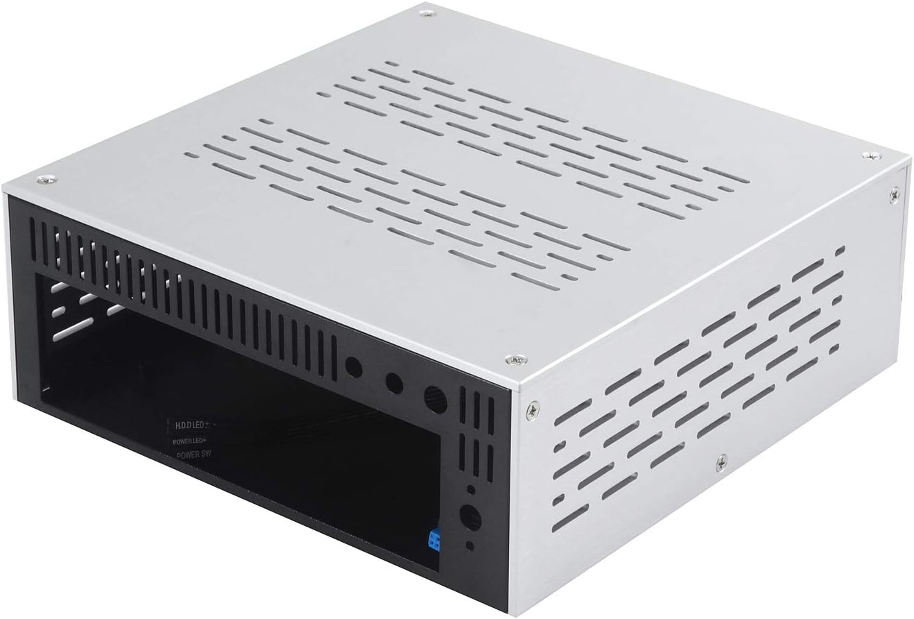 Goodisory A01 Aluminum Mini-Itx HTPC Desktop Computer Chassis (Sliver Aluminum) - Red Tempered Glass image number 4