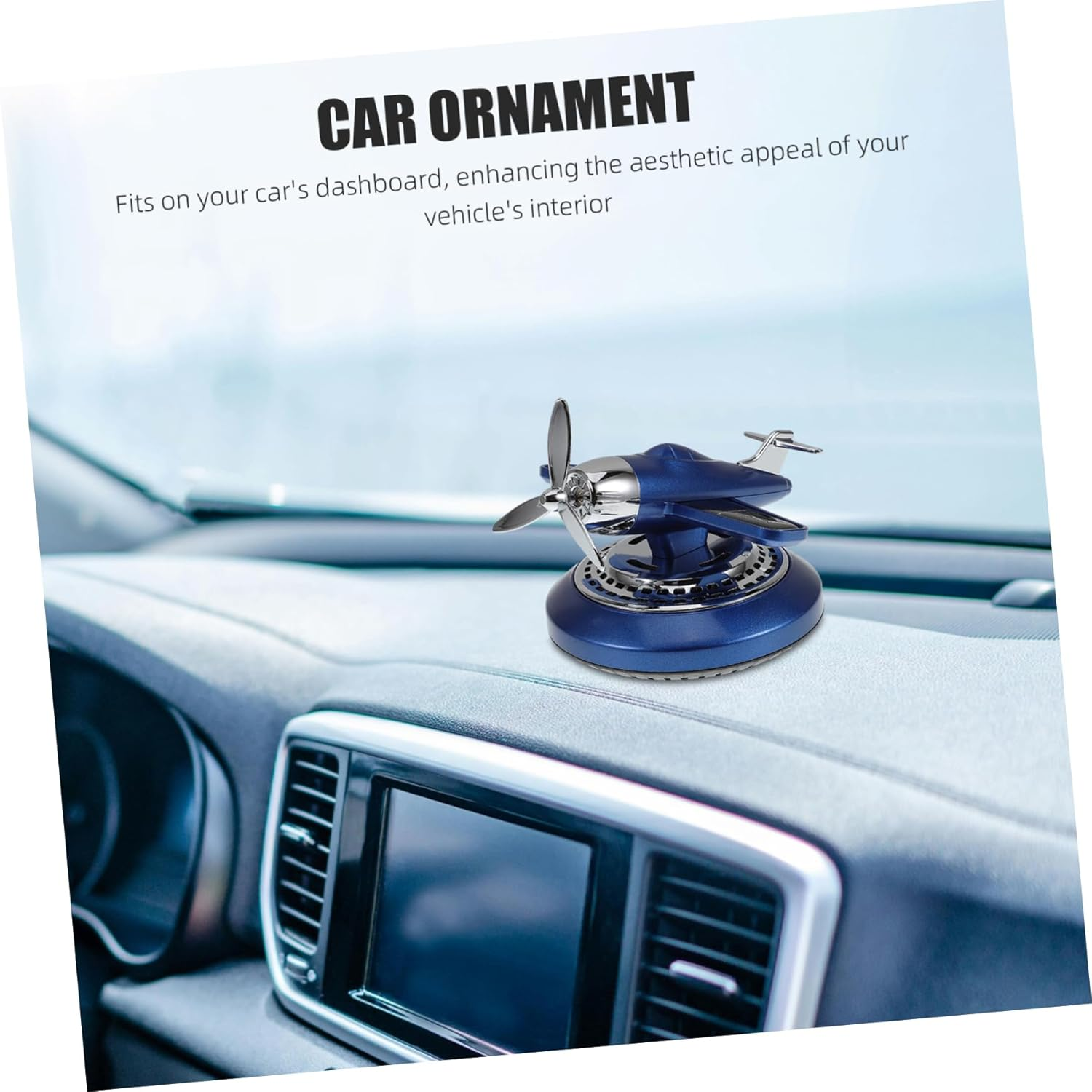 ULTECHNOVO Solar-Powered Car Air Freshener Helicopter Shape Solar Decor for Dashboard Aromatherapy