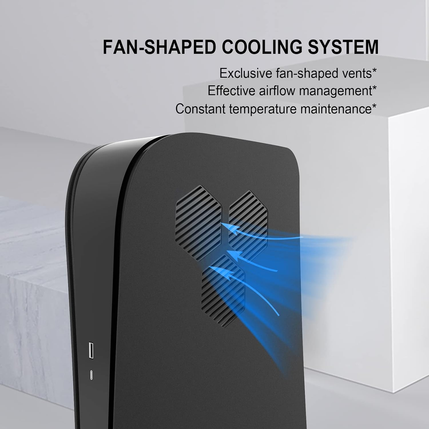 PS5 Console Face Plates, Playstation 5 Accessories with Fan Vents Faceplate，With Dust Filter for Cooling Vents，Shockproof ABS Shell Cover Case - Digital Edition (Black Hexagon (Digital Edition)) image number 3