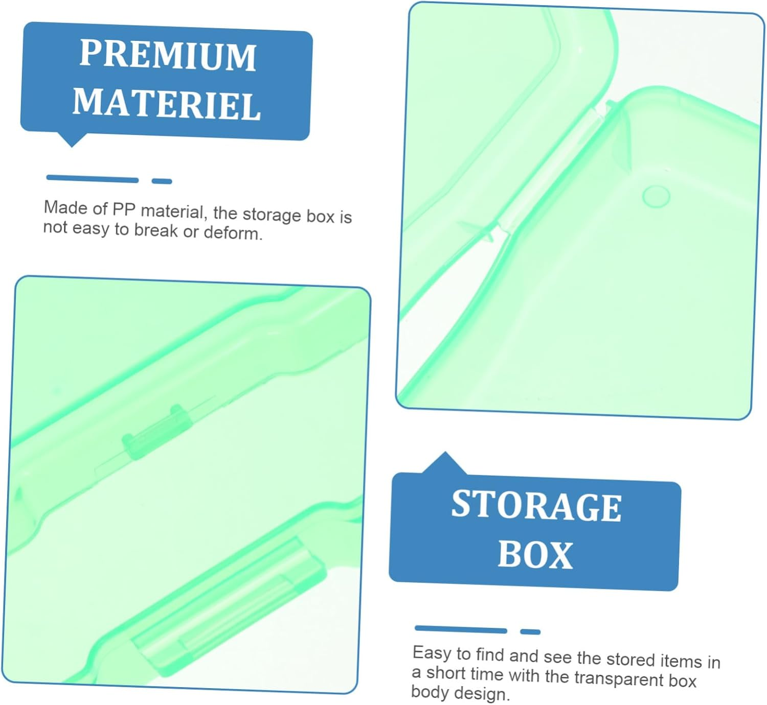 4Pcs Photo Storage Box Plastic Cards Organizer Box Dividers Greeting Card Craft Storage Containers Container Case Pictures Holder Case image number 3