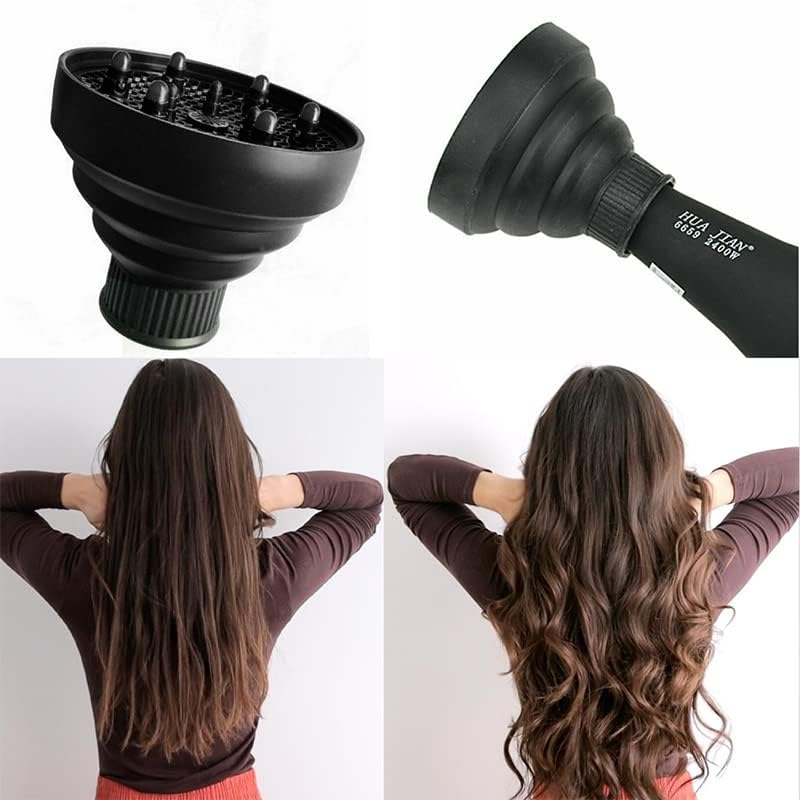 Silicone New Hair Dryer Universal Travel Professional Salon Foldable Diffuser - Professional Heat Resistant Attachment for Even Heat Distribution - Blue image number 5