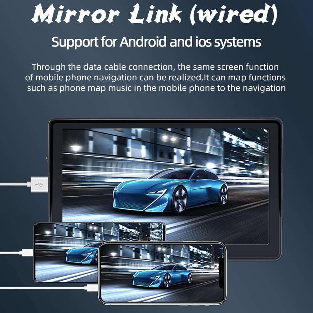 Portable Wireless Apple Carplayer & Android Auto 7 Inch Car Monitor Radio for All Cars Dashboard Mounted Car Stereo Support Bluetooth 5.0 Mirror Link FM Transmitter USB TF Rear View Camera image number 1