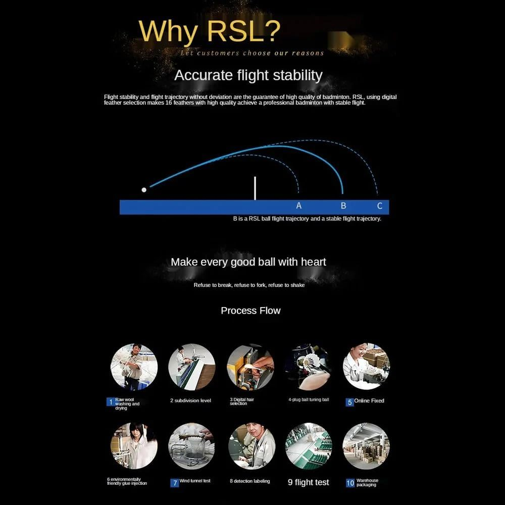 RSL Classic Badminton Shuttlecock Gooes Feather Top Class for Yourney 77 image number 4