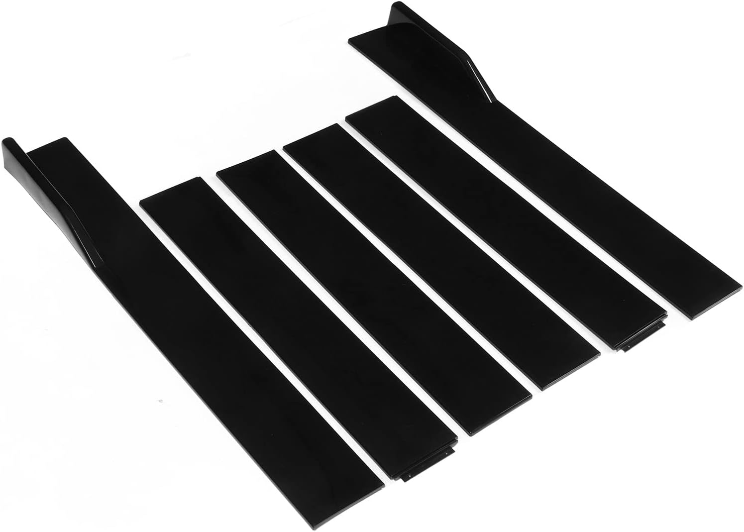 Universal 6Pcs Adjustable ABS Side Skirt Bendable High Toughness anti Scratch Glossy Black Car Side Skirt with 25 Screws for Automobiles image number 4