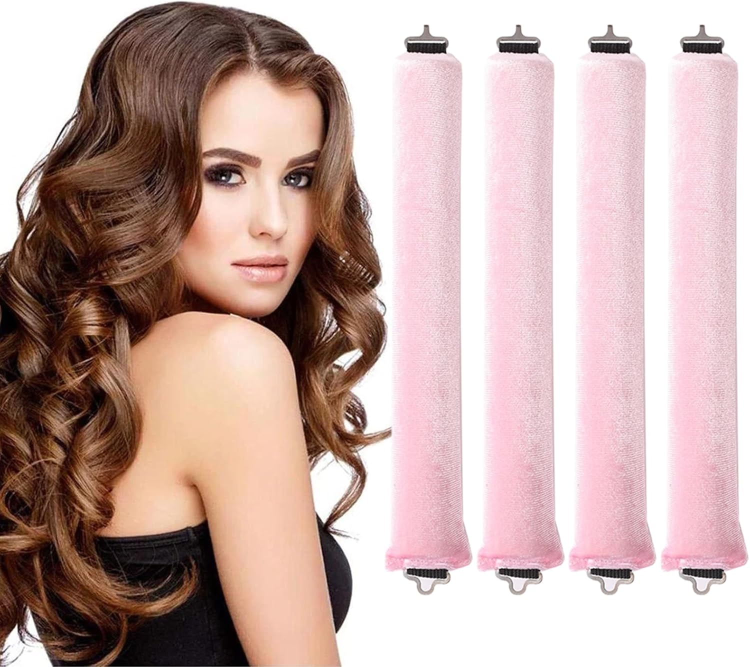 Pack of 4 Curls without Heat, Heatless Curls Band, Curlers Large for All Hair Types image number 3