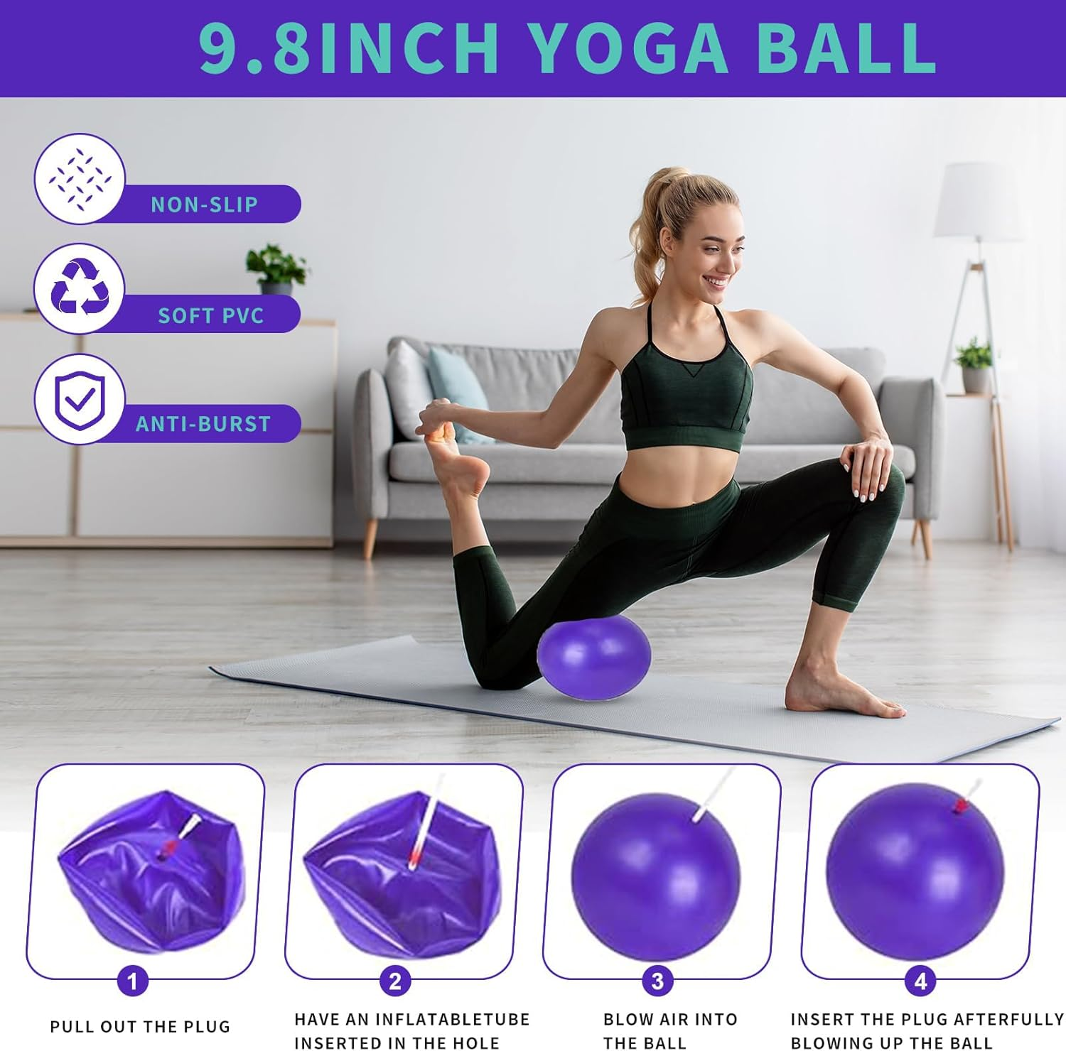 Pilates Essentials Kit for Women, 13 Piece Home Pilates Equipment Set with Ring, Bands & Yoga Ball, Beginner Friendly Home Workouts, Yoga Mat Accessories for Fitness & Stretching image number 4