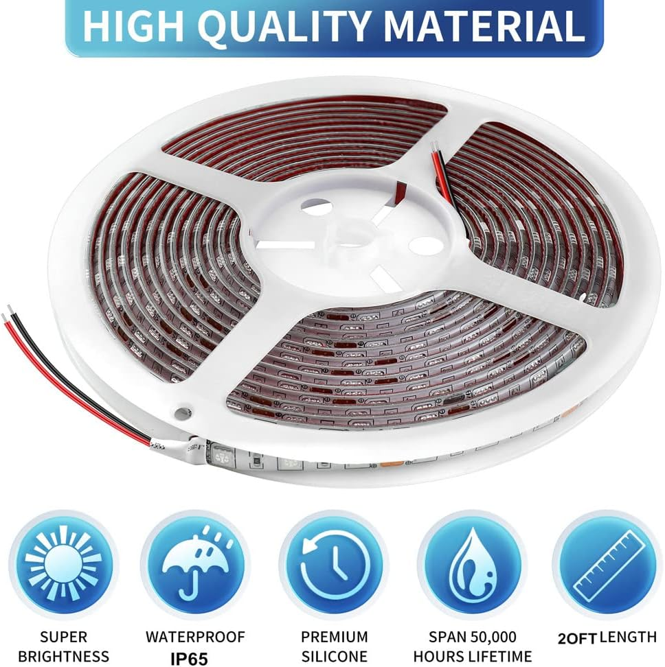 RV Awning Led Lights, 20FT 12V Camper Awning Lights for Camper Motorhome Travel Trailer Concession Stands Food Trucks, Waterproof RV Exterior Awning Light Strip for Party BBQ